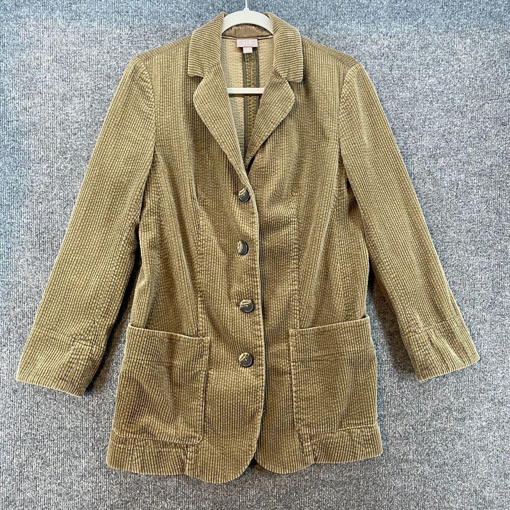 J Jill Corduroy Jacket Womens XS Brown Button Up Relax Barn Boho Ranch Western